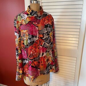 ADDITIONS BY CHICO’S | pink orange zip up lightweight jacket size 3 or L